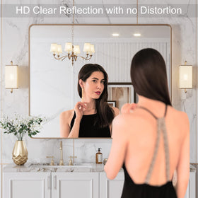 LOAAO rounded rectangle mountable mirror suits compact spaces with versatile orientation.