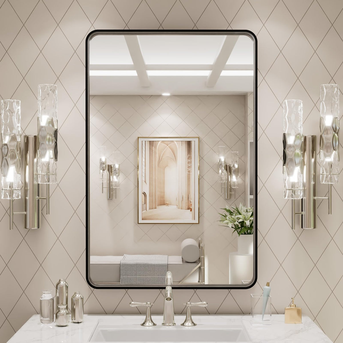 LOAAO versatile mirror suitable for bathroom, bedroom, entryway, and living spaces