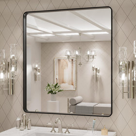 LOAAO wall mirror shown with Z-bar brackets for secure mounting.