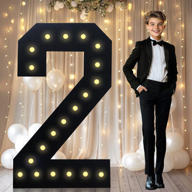 LOBOOM 4ft marquee number 2 front view for a bold milestone display