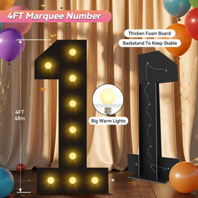 LOBOOM 4FT marquee number 50 side view showing height