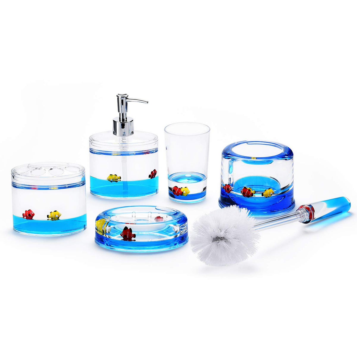 Locco Decor ocean 3D liquid tumbler adds color and keeps rinsed items handy.