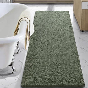 LOCHAS bath rug shaggy 24x60 sage green for spa-like comfort