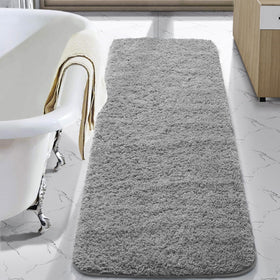 LOCHAS bathroom rug runner 24x60 grey front view for soft steps after bath