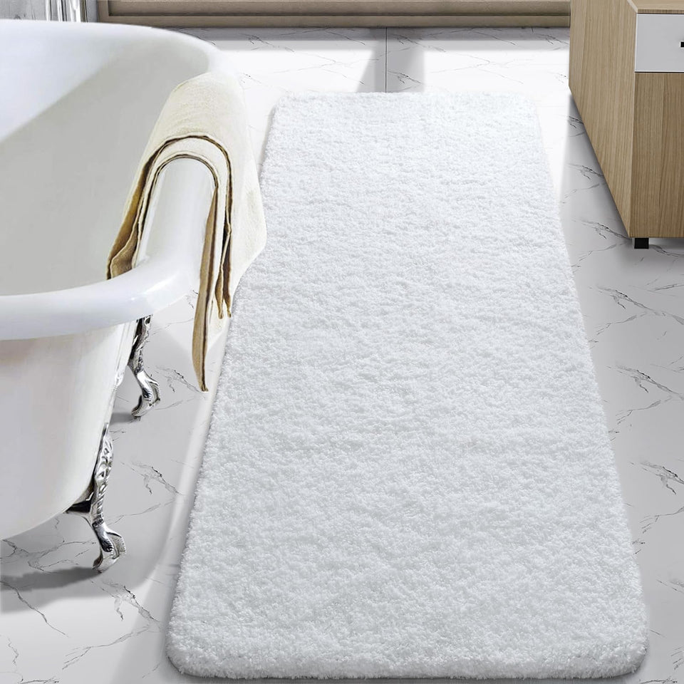 LOCHAS bathroom rug runner 24x60 white offers soft plush comfort.