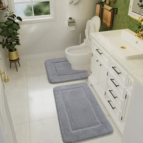 LOCHAS U-shaped 20x20 rug shows non-slip stability on dry floors.