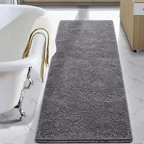 LOCHAS luxury bath rug 24x60 gray offers plush comfort after showers.
