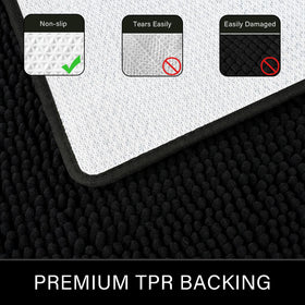LOCHAS non-slip backing keeps the rug securely in place on floors.