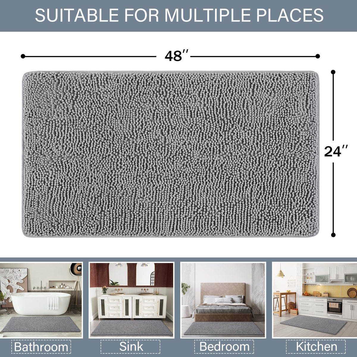 LOCHAS gray bath mat after-shower comfort and quick-dry experience