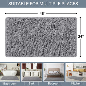LOCHAS gray bath mat after-shower comfort and quick-dry experience