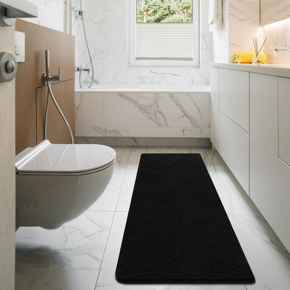 LOCHAS oversized bath runner spans wide spaces for seamless coverage.