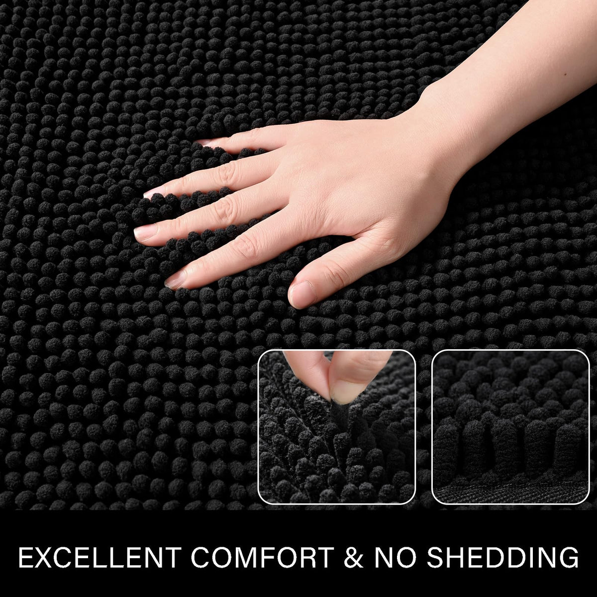 LOCHAS plush chenille mat provides cloud-soft touch underfoot.