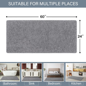 LOCHAS soft microfiber chenille mat provides cozy feet.