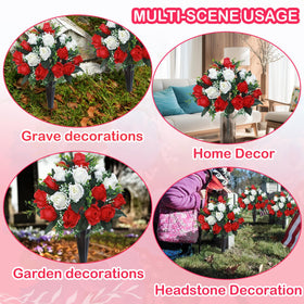 Lodou red and white arrangement offers versatile memorial decor options