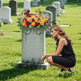 Lodou grave flowers resist UV and water for long-lasting memorial accents.