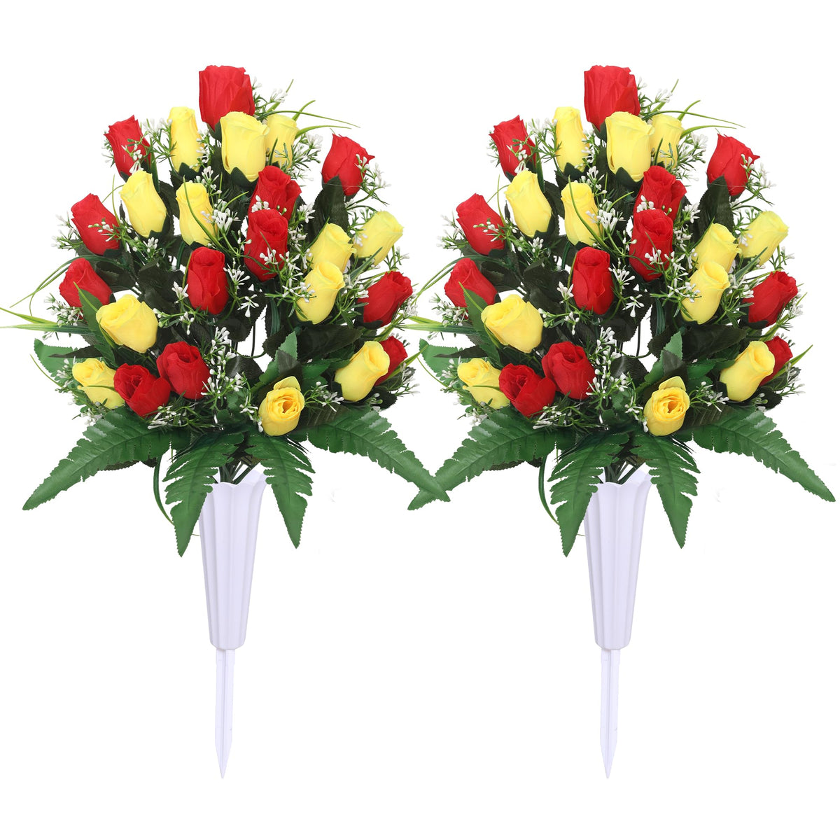 Lodou artificial cemetery flowers: lifelike roses for lasting remembrance.