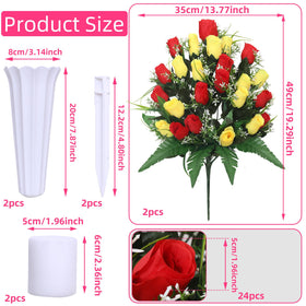 Lodou cemetery vase with ground spike stabilizes the arrangement.