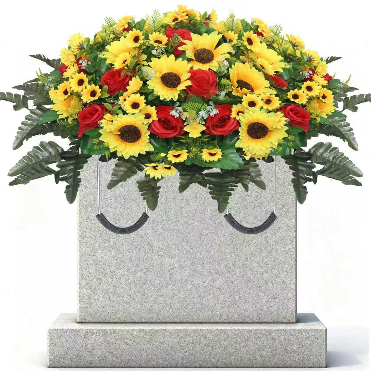 Lodou grave flowers designed for outdoor use withstand wind and rain.