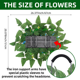Lodou 27x19x10 inch saddle fits most headstones, non-rust wires protect monuments.