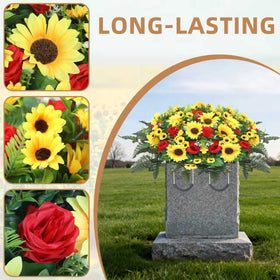 Lodou silk sunflowers for grave provide bright, lasting color outdoors.
