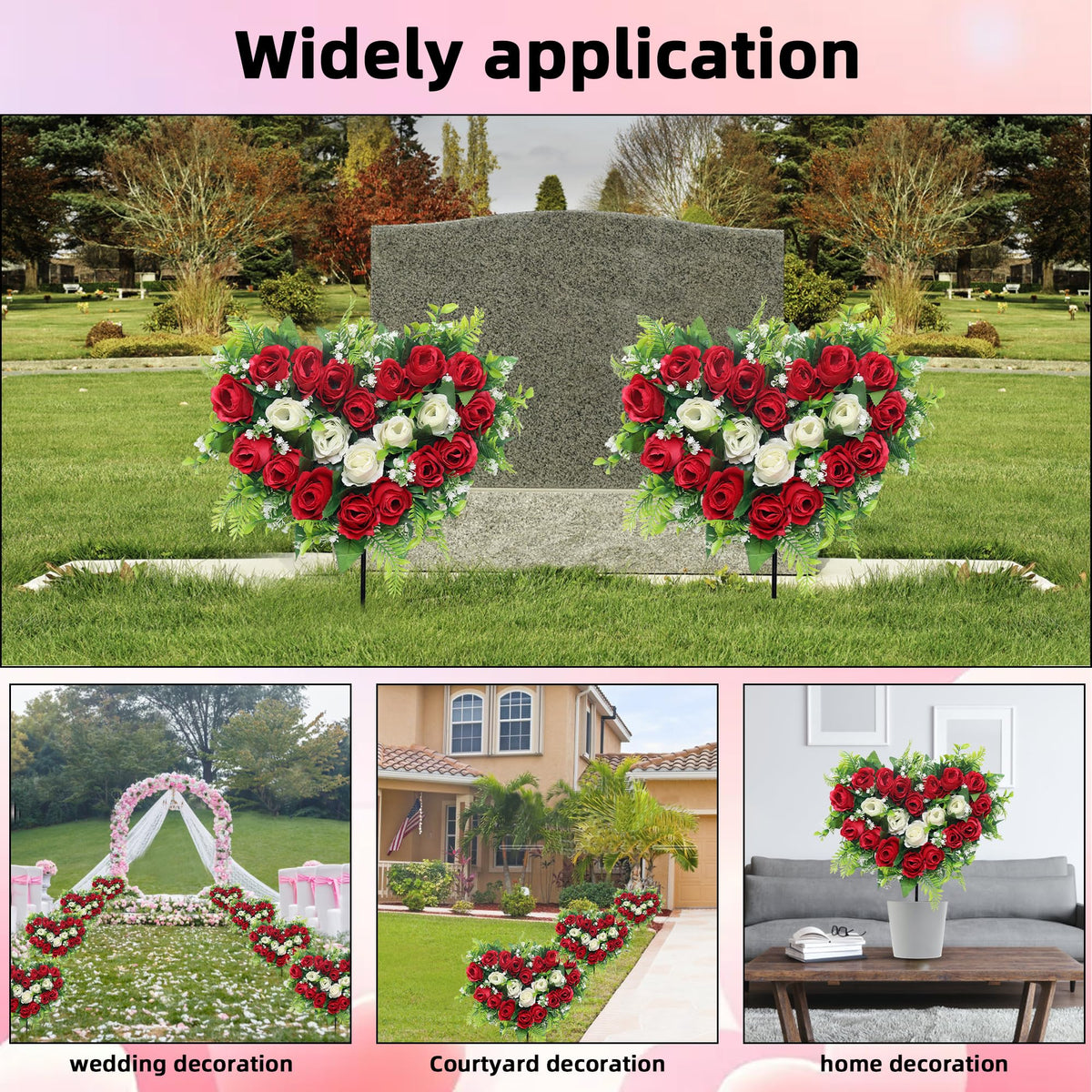 Lodou weather-resistant cemetery flowers maintains color outdoors