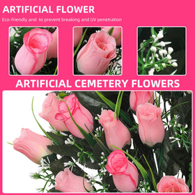 Lodou weather-resistant silk roses maintain vibrant color outdoors.