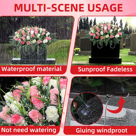 Lodou weatherproof cemetery flowers resist UV and rain for long-lasting remembrance.