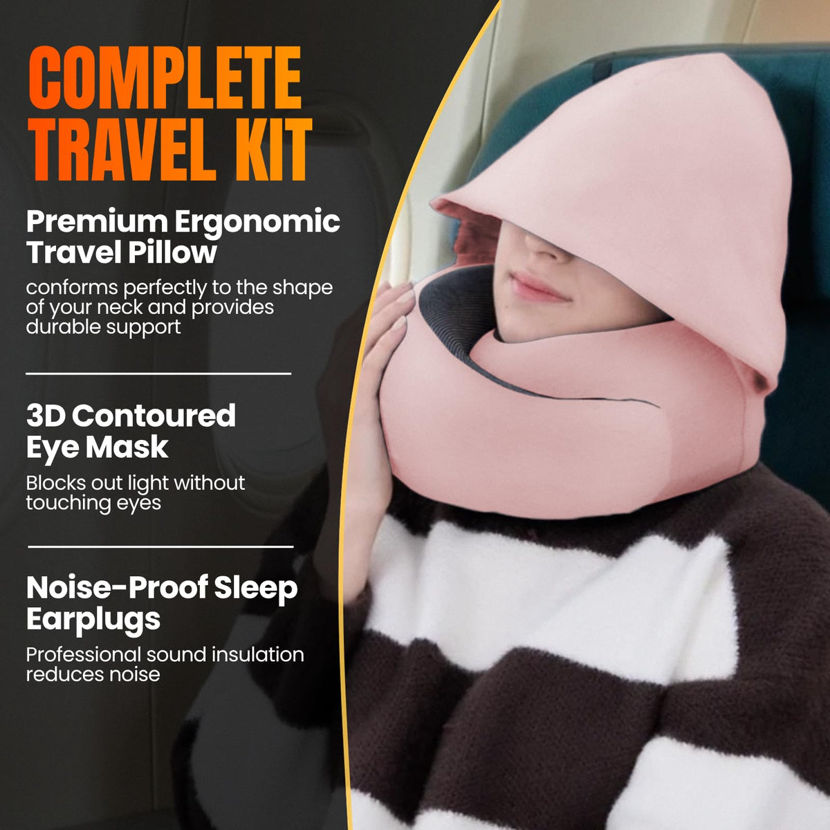 LOEXAIR 360-degree neck support helps keep the head aligned.
