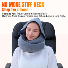 Ergonomic 360-degree neck support from LOEXAIR Hooded Pro Travel Pillow