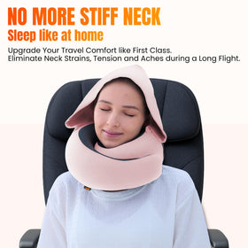 LOEXAIR hood blocks light for focused rest in crowded terminals.