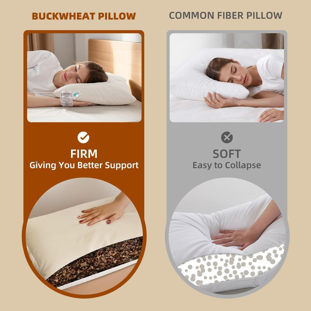 LOFE Buckwheat pillow cooling airflow keeps head cool
