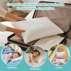 LOFE pillow on a kid's bed, illustrating daily use and size fit.