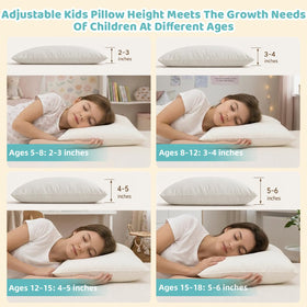 LOFE kids pillow with zipper adjustable loft demonstrates height customization.