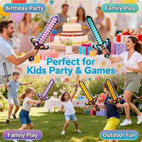 Lofeijxufj pixel sword party-favor bag adds colorful rewards for guests.