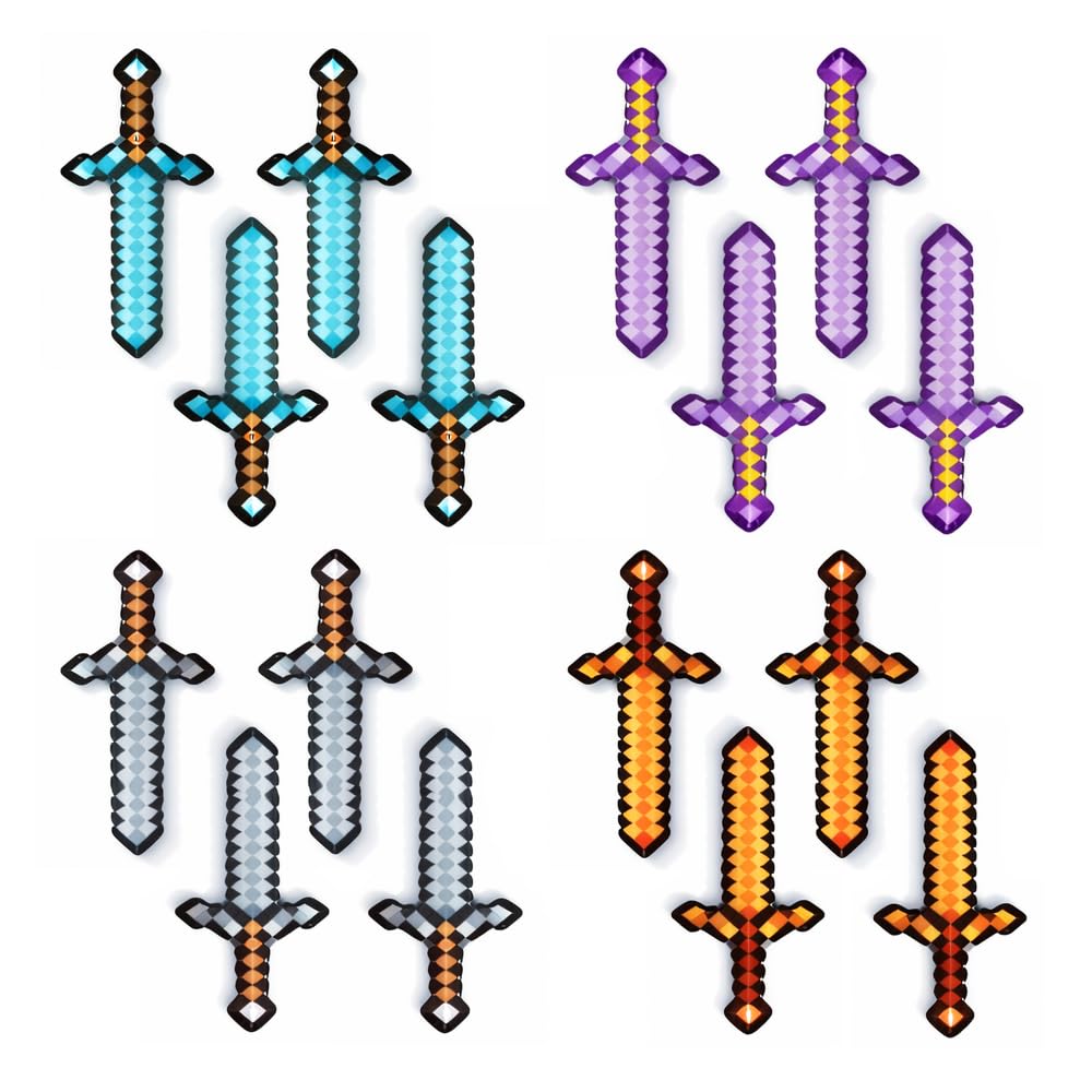 Lofeijxufj pixel sword set on table display for vibrant party decor.
