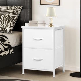 LOFTEY white nightstand top view showing compact bedside storage potential