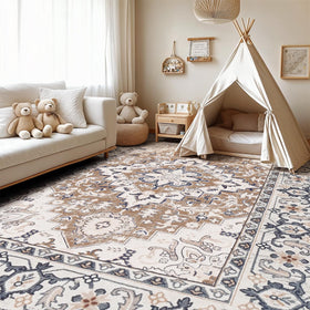 Lofus grey-white palette rug blends with modern decor