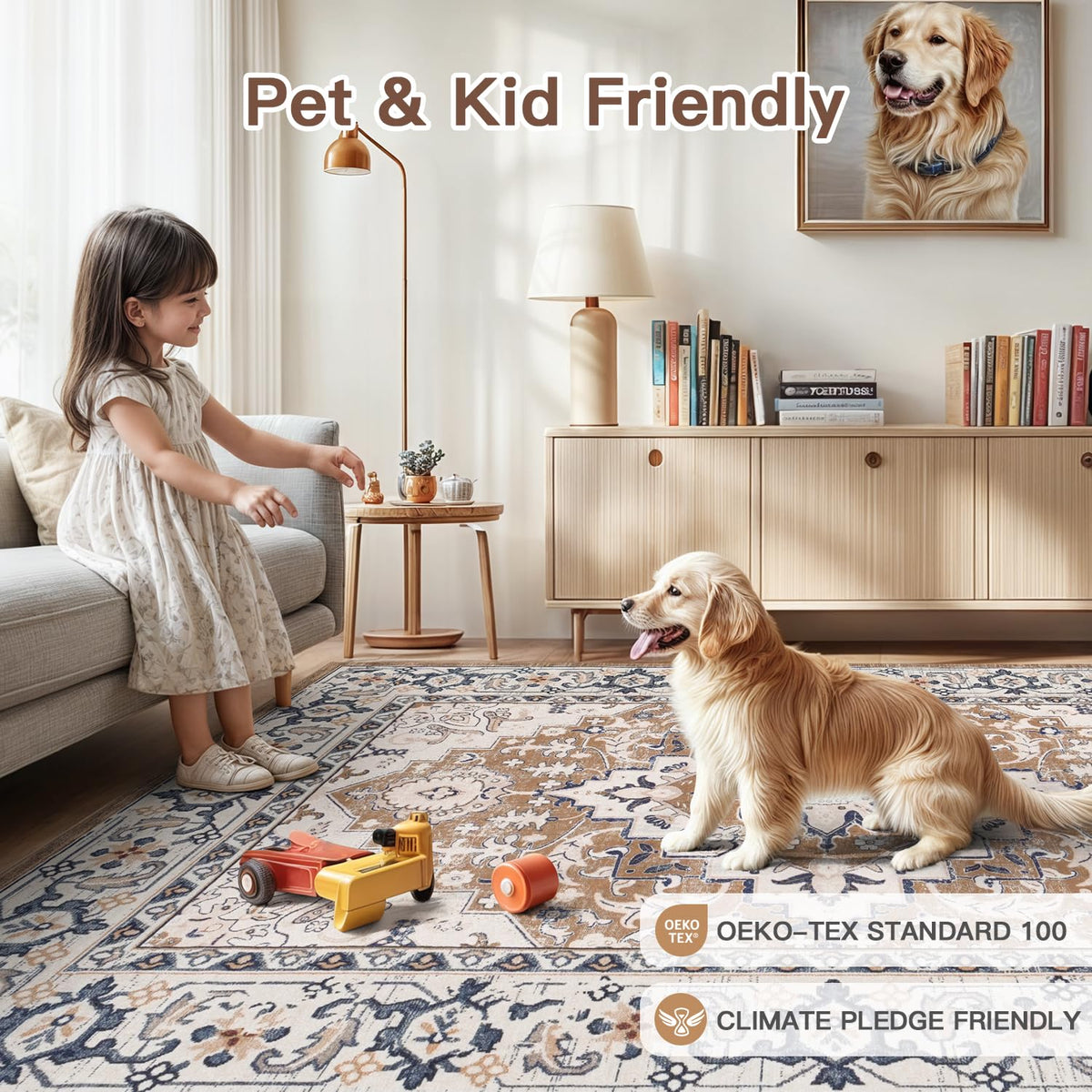Lofus machine-washable rug enables easy cleanup after spills