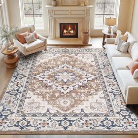 Lofus 8x10 area rug with soft non-slip surface for family-friendly living rooms