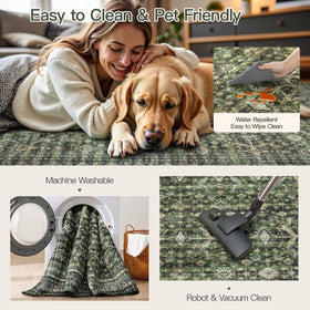 Lofus machine-washable low-pile rug for quick cleaning.