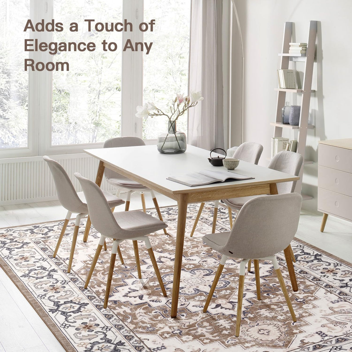 Lofus non-slip TPR backing keeps the rug in place on wood or tile floors