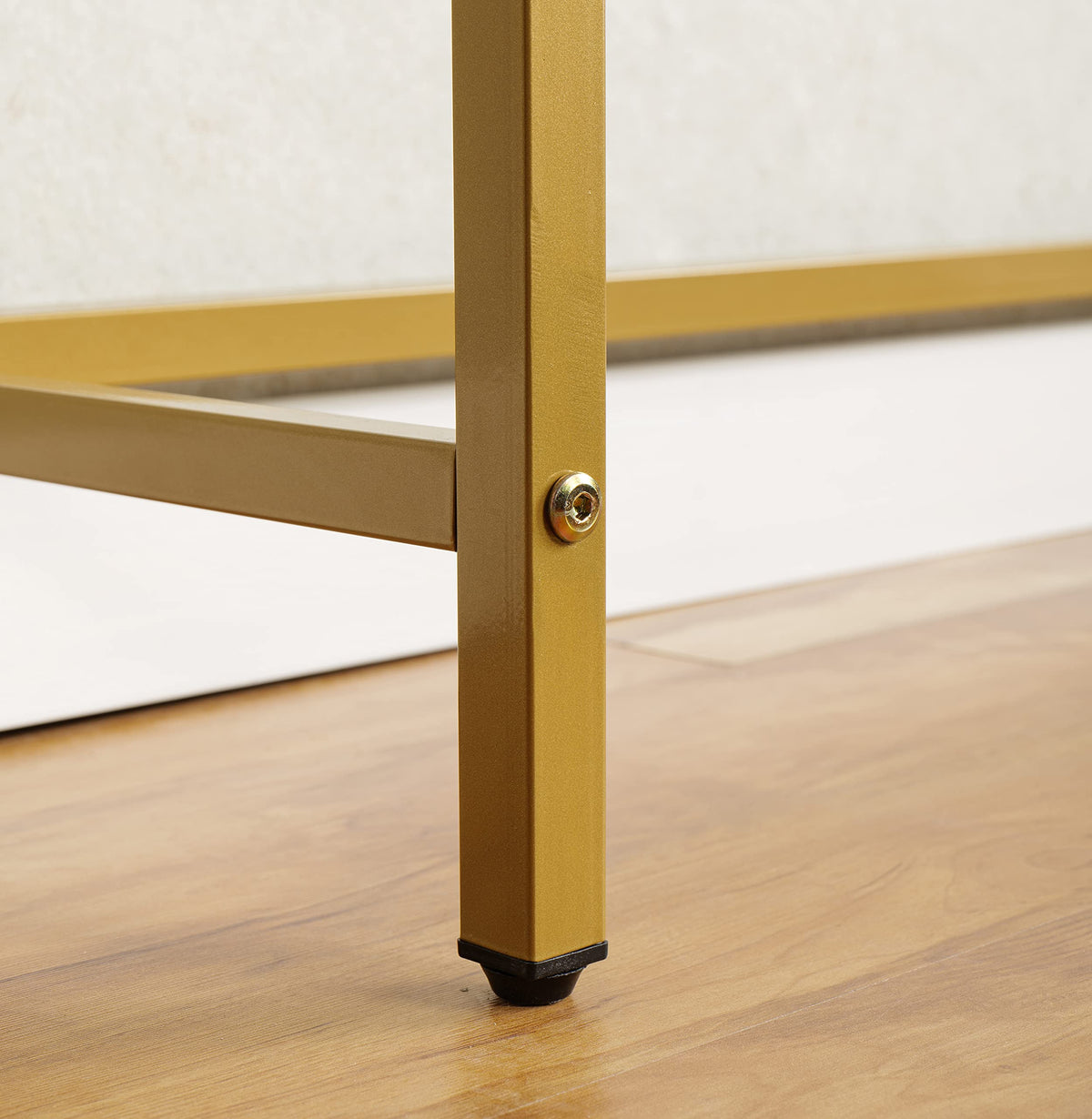 Loglus entryway table is versatile for plants, lamps, or art.