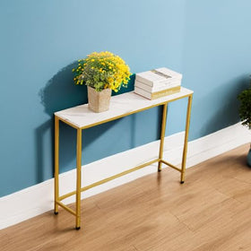 Loglus small table depth and width fit narrow hallways.