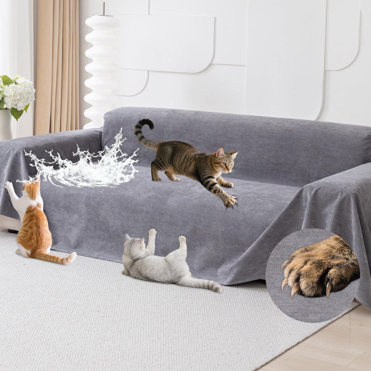 Loiion cat scratch protector anti-slip guards furniture from claws