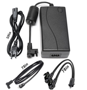 Lojiraz power supply back view showing connectors and labeling