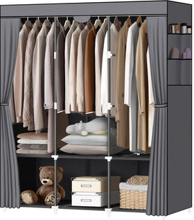 LOKEME portable closet assembly shows a sturdy frame and easy setup.