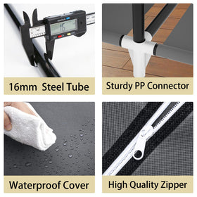 LOKEME portable closet nonwoven cover features a zip and Velcro for easy access.