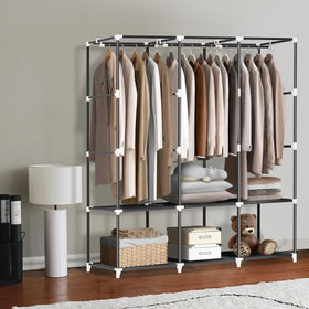 LOKEME wardrobe closet with four side pockets offers quick access to small items.