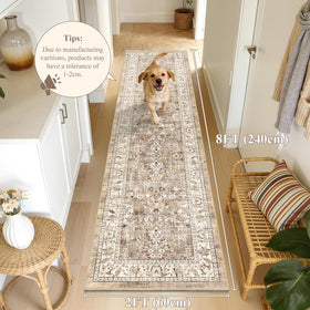 LOKHOM boho floral pattern adds chic flair to hallways and kitchens.