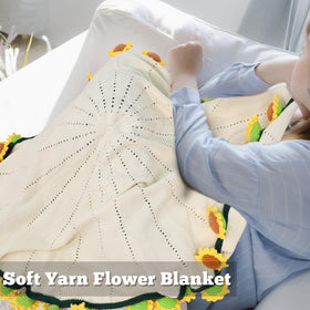LOKOZ sunflower blanket displayed in living spaces for cozy accent